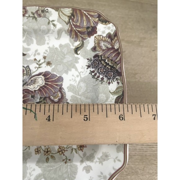 222 Fifth Gabrielle Scalloped Square Dinner Plate 11" - (6 SET) - Picture 3 of 4